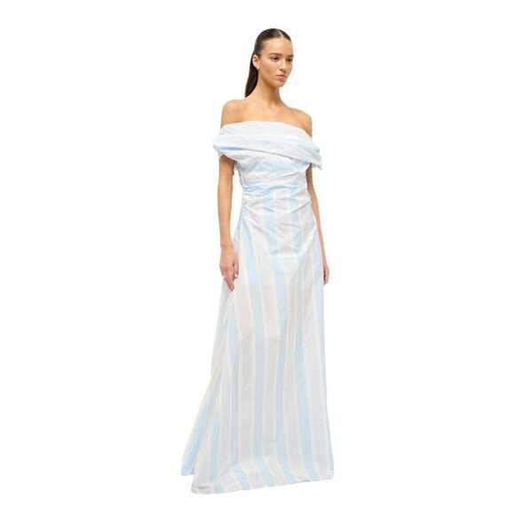 STAUD Lipari Adriatic Stripe Off-Shoulder Maxi Dress Size 6 - Picture 5 of 10